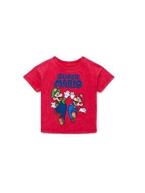 Super Mario Brothers Red Toddler T-Shirt Mario Luigi Size 18 Months - NWT